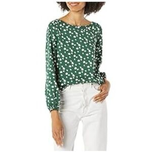 Amazon Essentials Green and White Women's Blouse